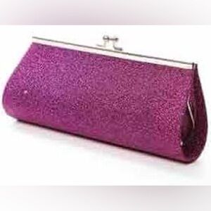 Elegant Glitter Purple Clutch Bag